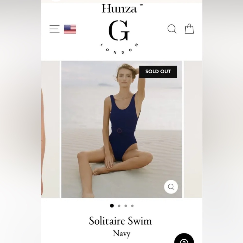 Hunza G Navy Solitaire One-Piece Swimsuit